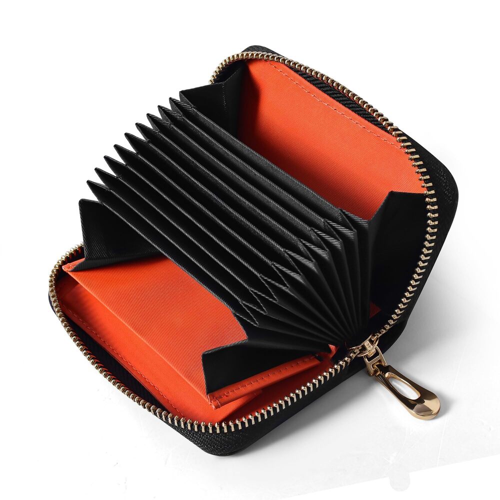 9959 Small Leather Card Case Wallet and with Zipper, Slim Credit Card